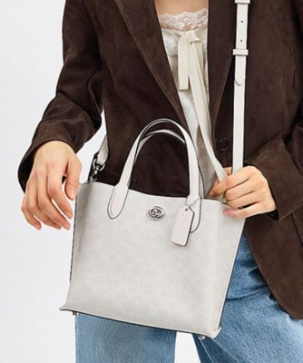 ＜COACH＞ウィロウ　トート　バッグ　２４・シグネチャー　キャンバス